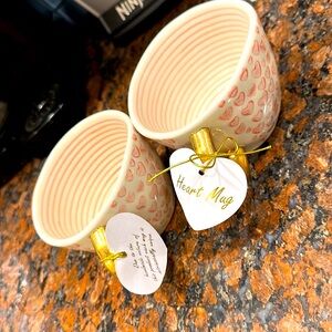Valentine’s Day Pair of handmade ceramic heart mugs for  Valentine’s Day new